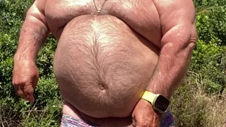 Mark Fletcher wet piss soaked  panties cumming in the woods aging