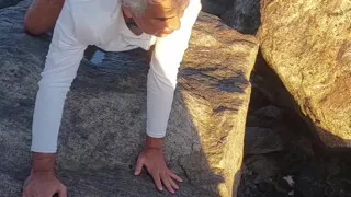 Naked ladysilva in public showing off her tanned ass