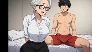 Grandma Charmed the Neighbor And Seducing ( AI generated )