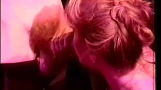 Bisexual guys sharing one pussy on the bed and stroke dick and cum