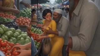 Indian Bhabhi Grouped & Fucked Hard by Her Old Disgusting Muslim Neighbour in Busy Market