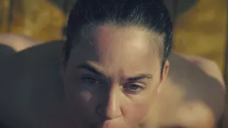 Creature sucks her Creator's cock in slow motion POV