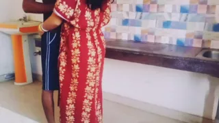 Desi Bhabi want to take chance for sucking Hot devar Big black Cock in kitchen