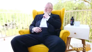 Bearfilms - Silver bear Rusty Mcmann jerks off solo and cums