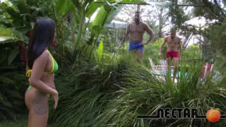 Double Penetration: Watch This Slutty Brunette Get Penetrated in Both Holes.