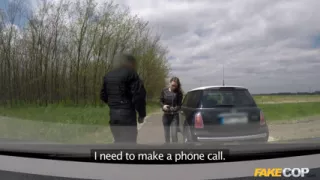 Fake Cop - Nerdy Perky Tit Driver Creampied by Cop