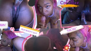 Round Booty Ebony Slut Has a Creamy Leaking Pussy Problem