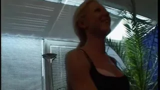 Blonde mature fingered and pussy toyed before giving a blowjob