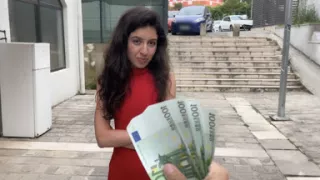 Cutie Plays Street Game and Gets Tempting Offer - Deepthroat, Rough Sex and Creampie