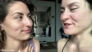 Lesbian Tongue Kissing Making Out with Tula Vida