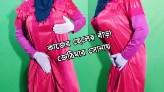 Beautiful woman Savita is completely naked with her servant at her home