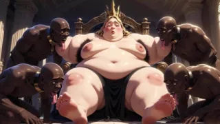 SSBBW Queen Body Worship - Slaves Licking Her Entire Body to Orgasm