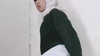 Sissy Hijab with chastity cage and streching my asshole