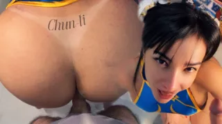 Emanuelly Raquel as Chun Li Cosplay POV Fucking Playing Arcade