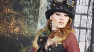 374 Elena Vega as Pirate Girl in Steampunk Costume in Boat