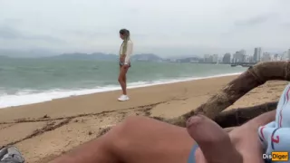 I See You Jerking off to Me and I Want to Help You Cum! - Cock Flashing on a Beach