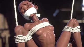 Thin Black African Slave Tied up - Horny & Begging for Dick