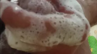 Hairy big in soap, very close!