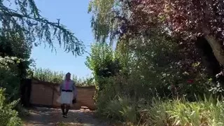 In a quick outfit with a white skirt for an evening