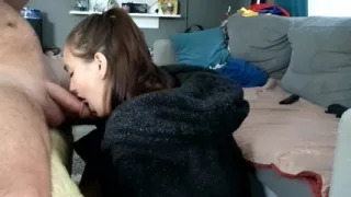 Morning Blowjob and Smoke While Sucking Dick