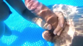 Pregnant Pool Sex Young MILF! Putting on a Show for the Neighbors