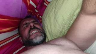 Naughty married woman likes to fuck under the covers.