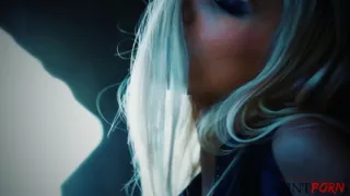 Blonde Does Business with an Open Mouth and a Taste for Cum