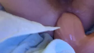 Close up anal toy 3.5" diameter dildo