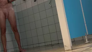 BeENJoY - Masturbation in the communal showers of the pool and in the public changing rooms and big dump on the side of the road