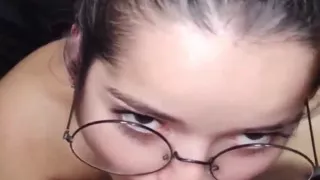 White Wolf Ofc - I Just Got Out of the Shower and White Moon Already Came with Her Mouth on the Dick to Take a Cumshot in the Fa