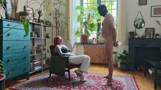 A Sex Slave in a Penis Cage Gets Whipped on the Balls and Sucks His Master's Cock.