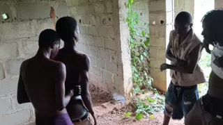 Two honey twink fucking outdoors got caught by street thugs