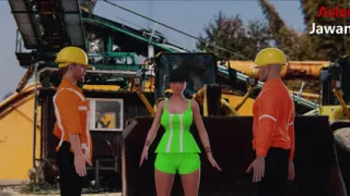 Threesome sex in a Indian construction site with colleagues