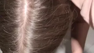 A quick blowjob and cumshot in an 18yo girl's panties in a store fitting room