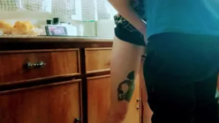 he fucked me in the kitchen while his friends watches
