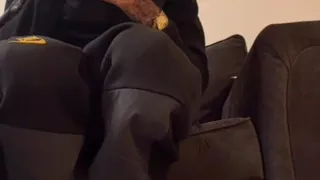 Solo big cock mask wank