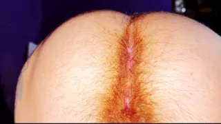 Close-up of hairy butt during my pregnancy