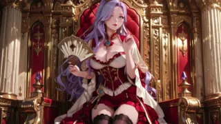 Lazy Coronation on the Golden Throne, Red & White Haute Couture is Insane!