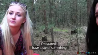 Girlfriends XXX - Petite Keira & Michelle Find a Secluded Spot for a Wild 3some & Pussy Licking in the Forest