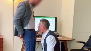 Fucking a Suited Silver Stepdaddy at His Desk