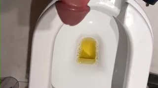 A cumm with a big cock in the work bathroom.