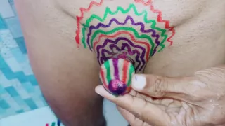 My stepsister has painted a penis.
