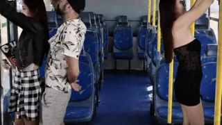 College Student Being Fitted by Stranger on the Bus!