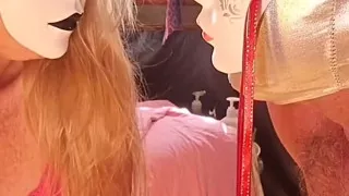 Prepping Mareslut for Xxl Strapon Dildo, Lampwick, with Carmen Harness by Mrhankeystoys