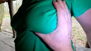 Punishing Her Tits Behind The Hut