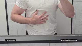 Horny Gym Guy Strokes in the Toilet and Shoots a Thick Load