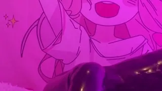 Latex Doll Fucks Her Mouth with a Huge Tentacule
