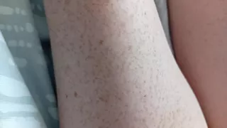 Showing my body : red pussy, lying on the sofa