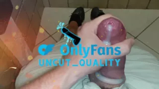 Precum on Wet Uncut Tight Foreskin