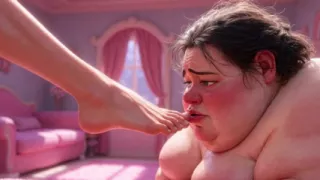 Ugly Fat SSBBW Humiliated Licking Beautiful Woman's Feet